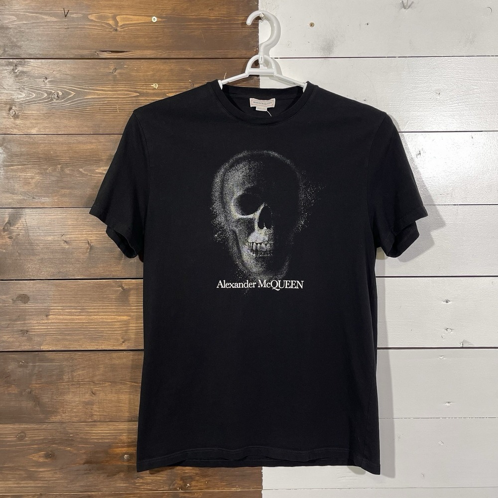 Alexander McQueen Black Skull Graphic T-Shirt Men's Size Small Made In Italy